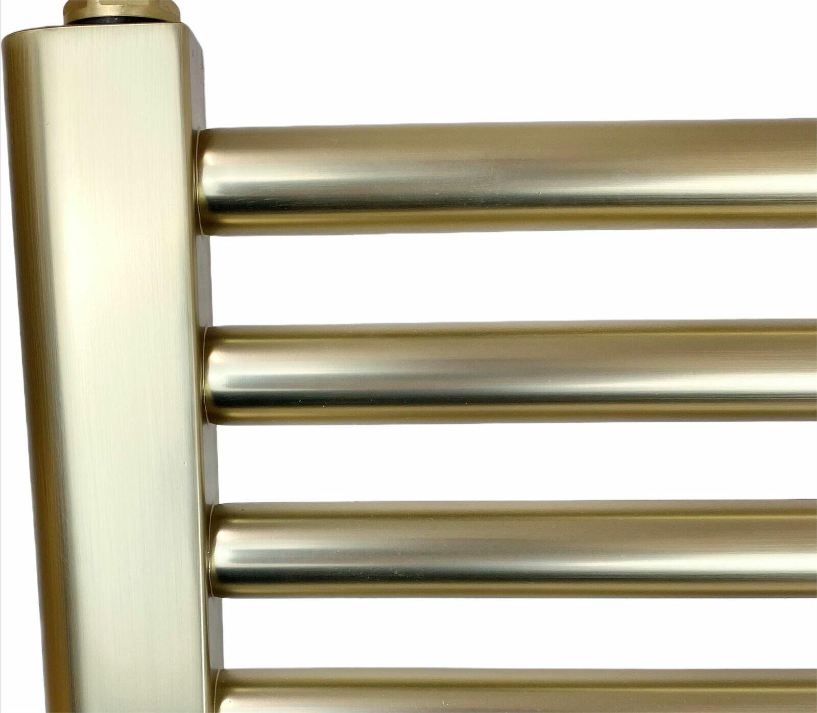 Brushed Brass Electric Towel Rail and Bathroom Radiator