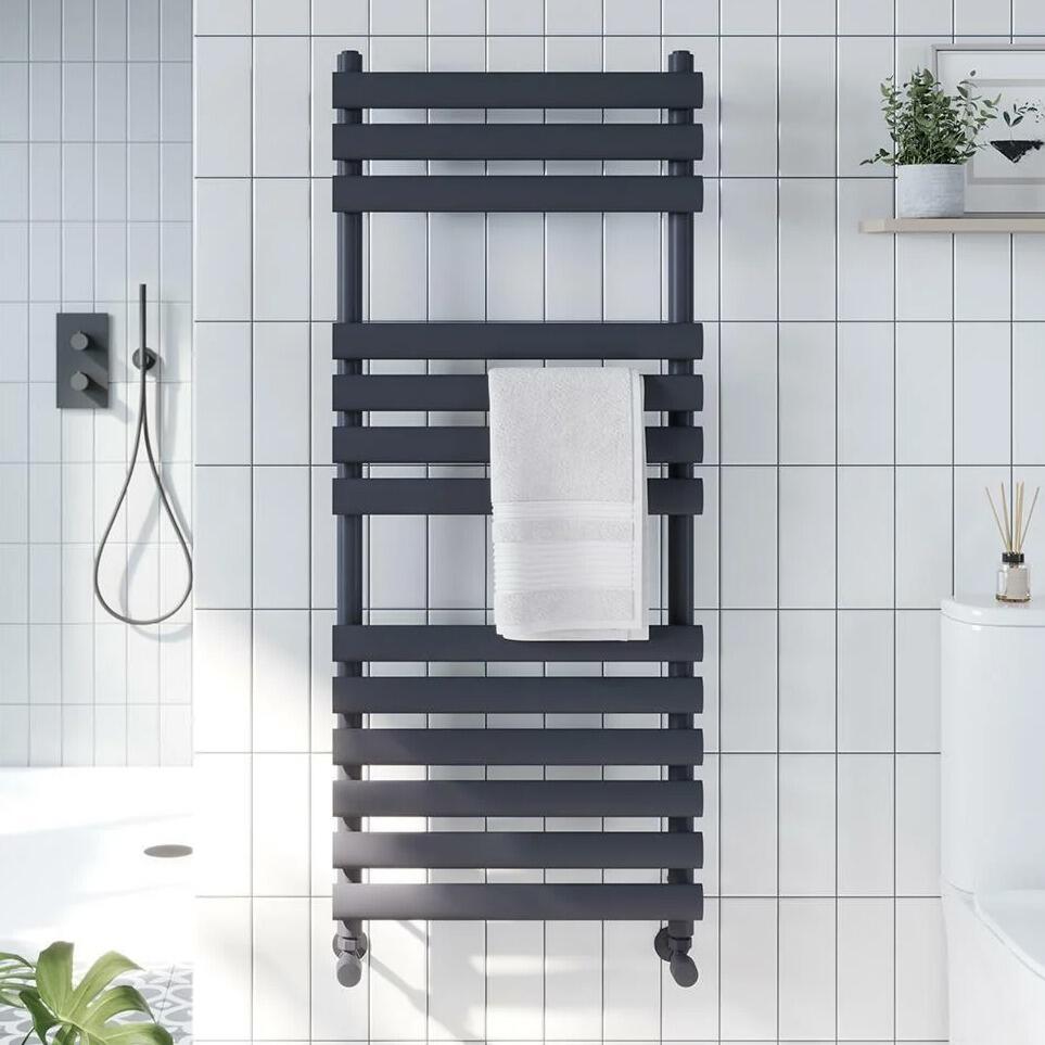 Anthracite Grey Central Heating Towel Rail