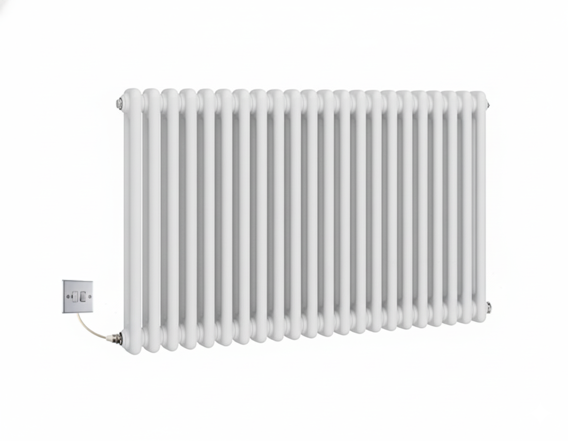 Electric Traditional White 2 Column Radiators 600mm high | Greened House