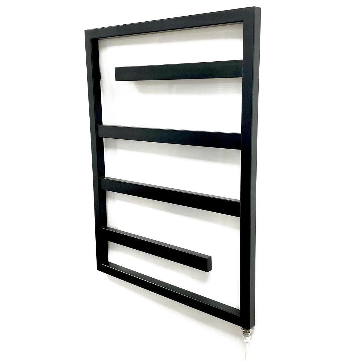 Black Electric Heated Towel Rail and Designer Bathroom Radiator