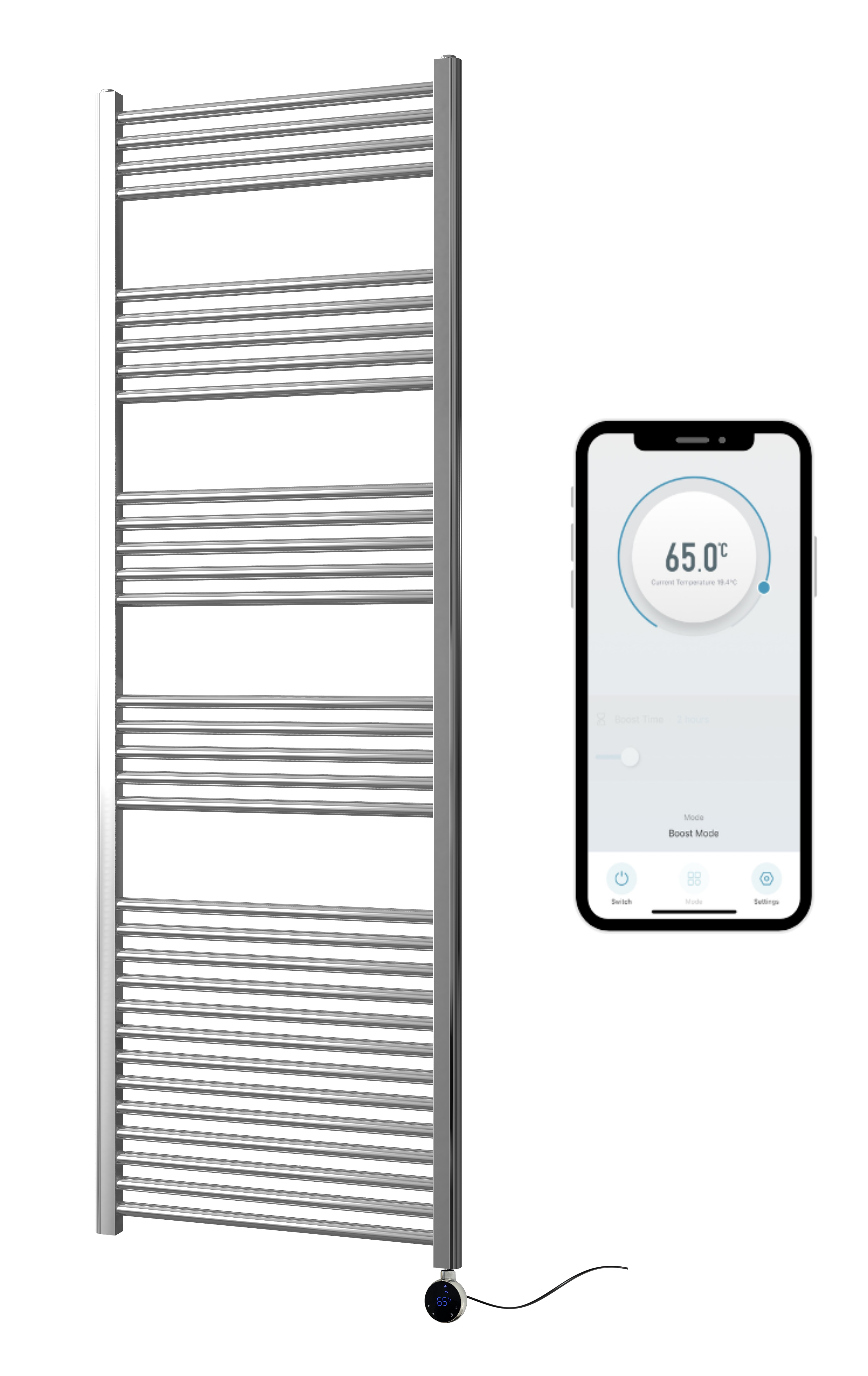 York Chrome Extra High Heat Output Wifi Smart Electric Heated Straight ...