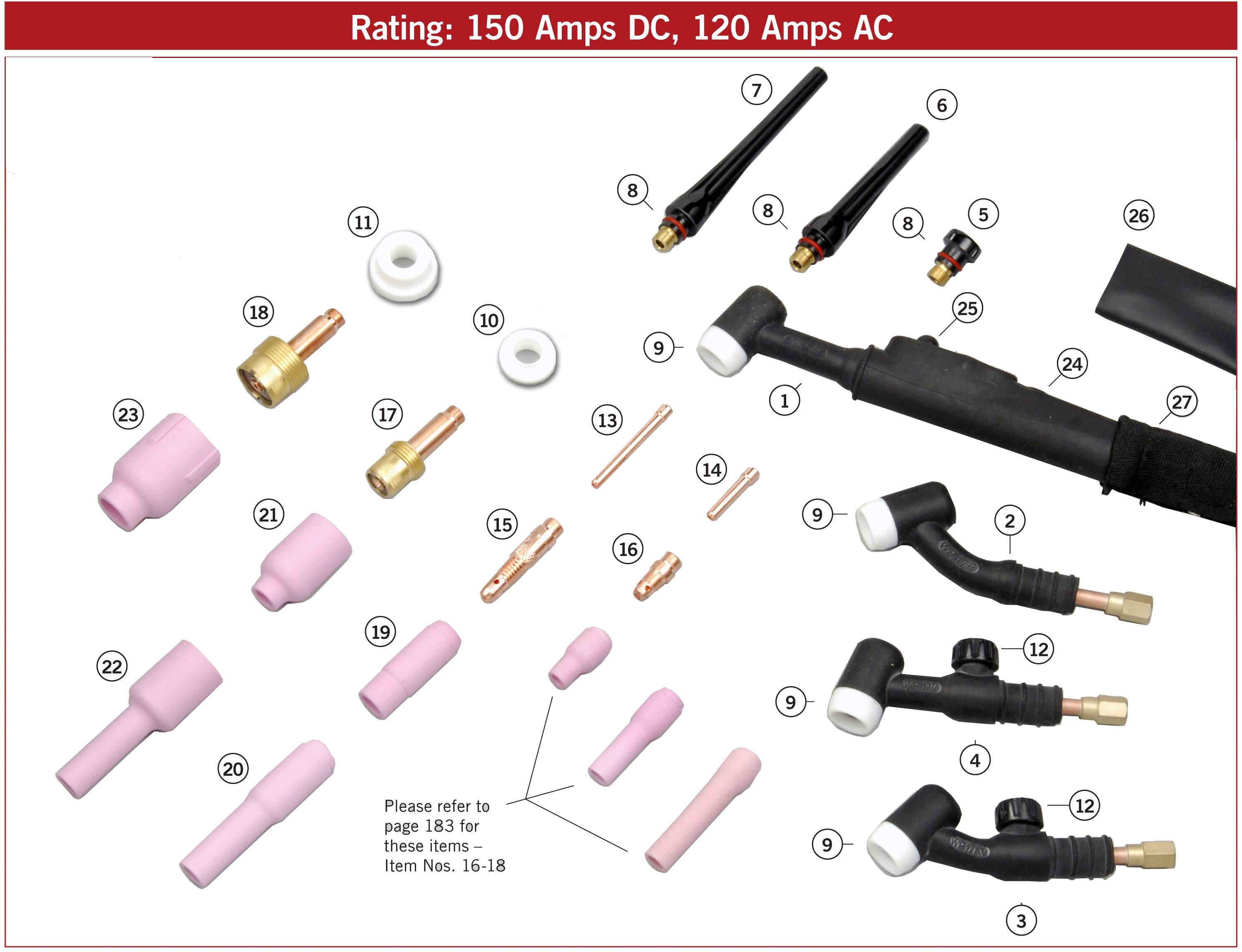 WP17 TIG Torch Parts