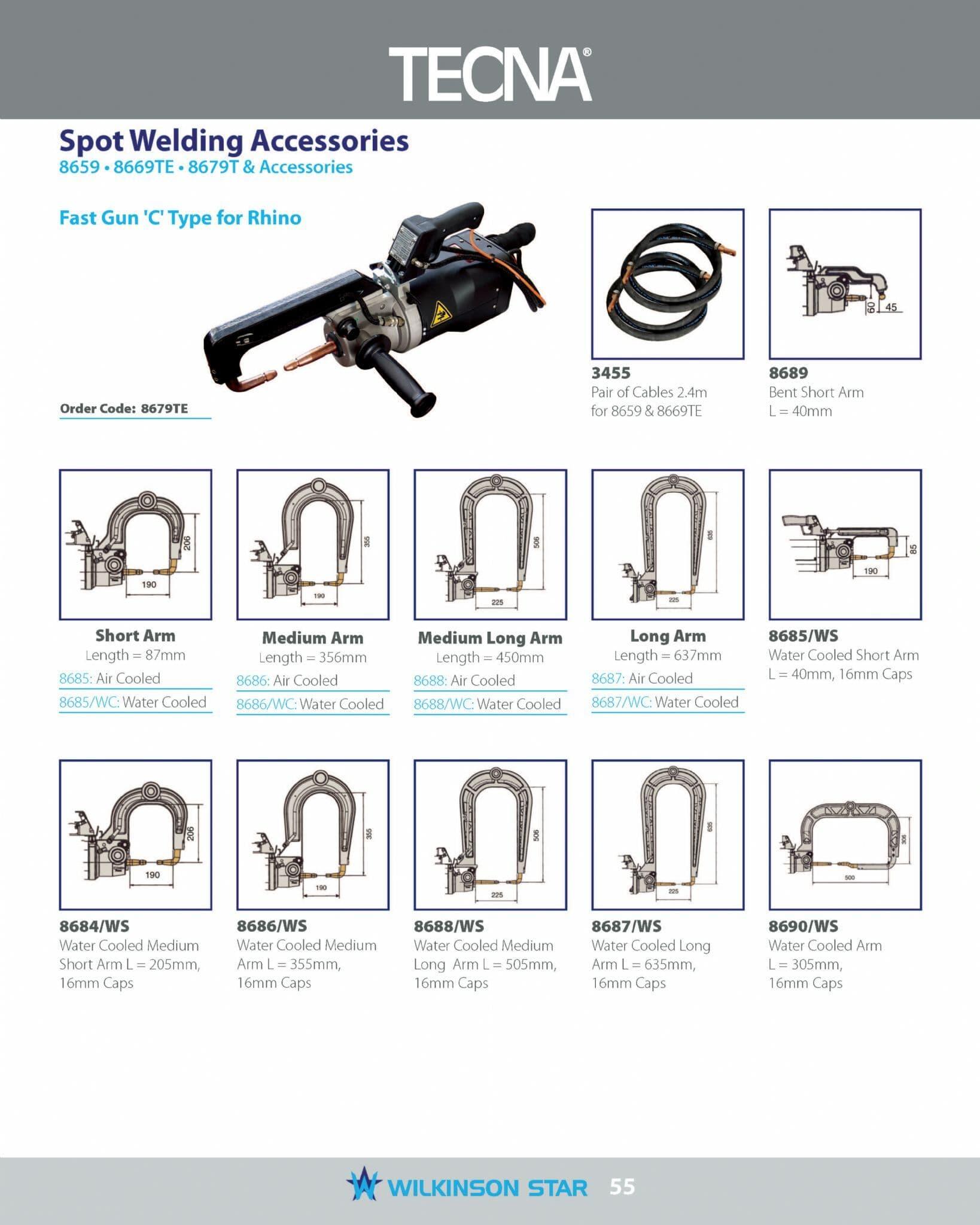Tecna C Clamp Spot Weld Consumables