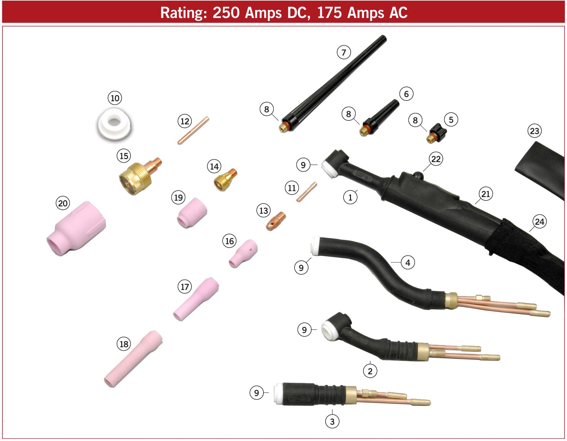 WP20 TIG Torch Parts