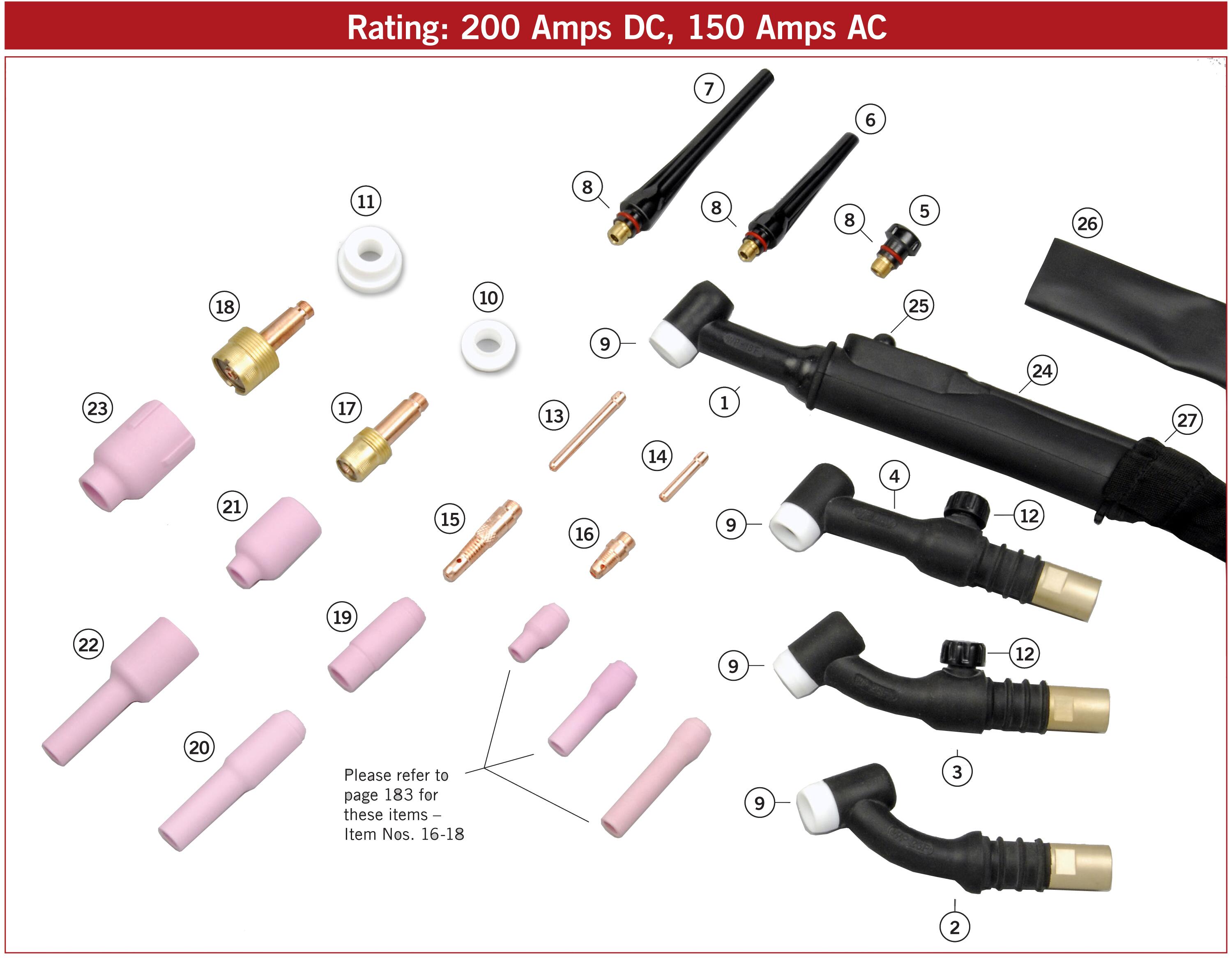 WP26 TIG Torch Parts