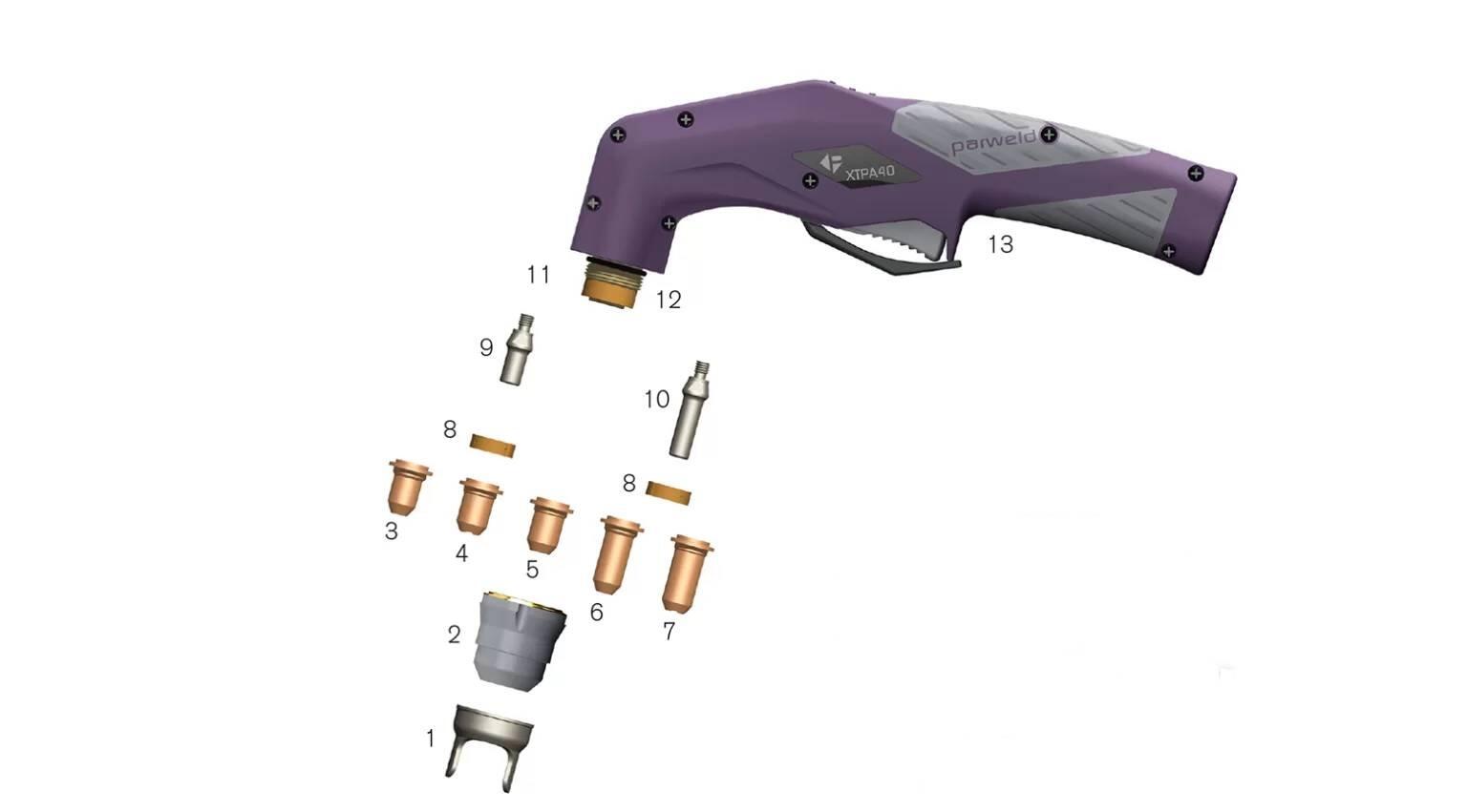 Parweld XT4000 plasma cutting consumables