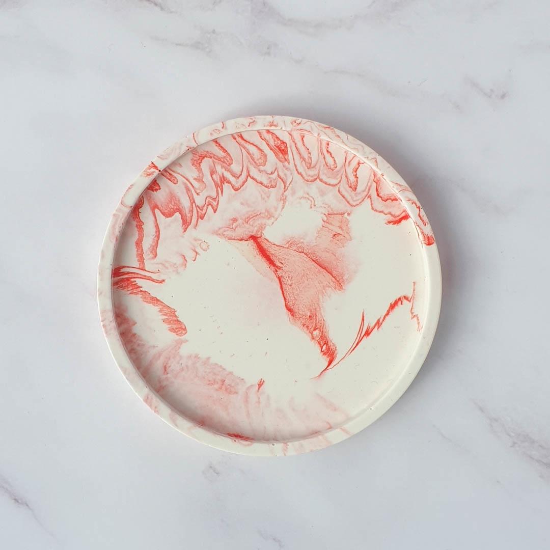 Red Marble Round