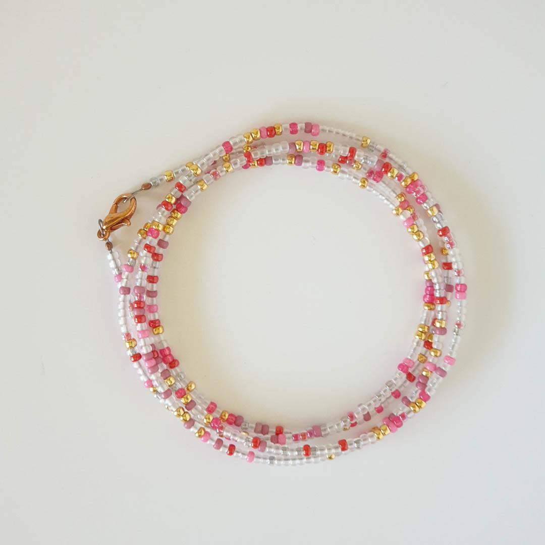 Pink and Gold Anklet