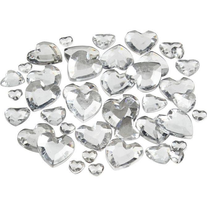 Silver Rhinestone Heart Silver Heart Rhinestones - CC52242