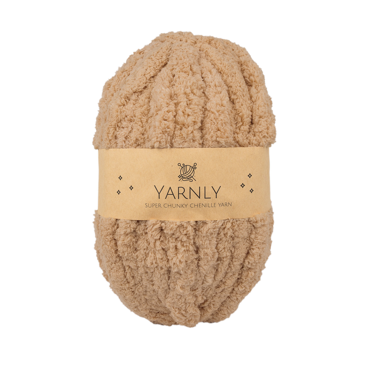 Fine Rivet Tool Super Chunky Chenille Yarn Beige 245g Per Ball x 2 Ball Per Pack 27m YN ...