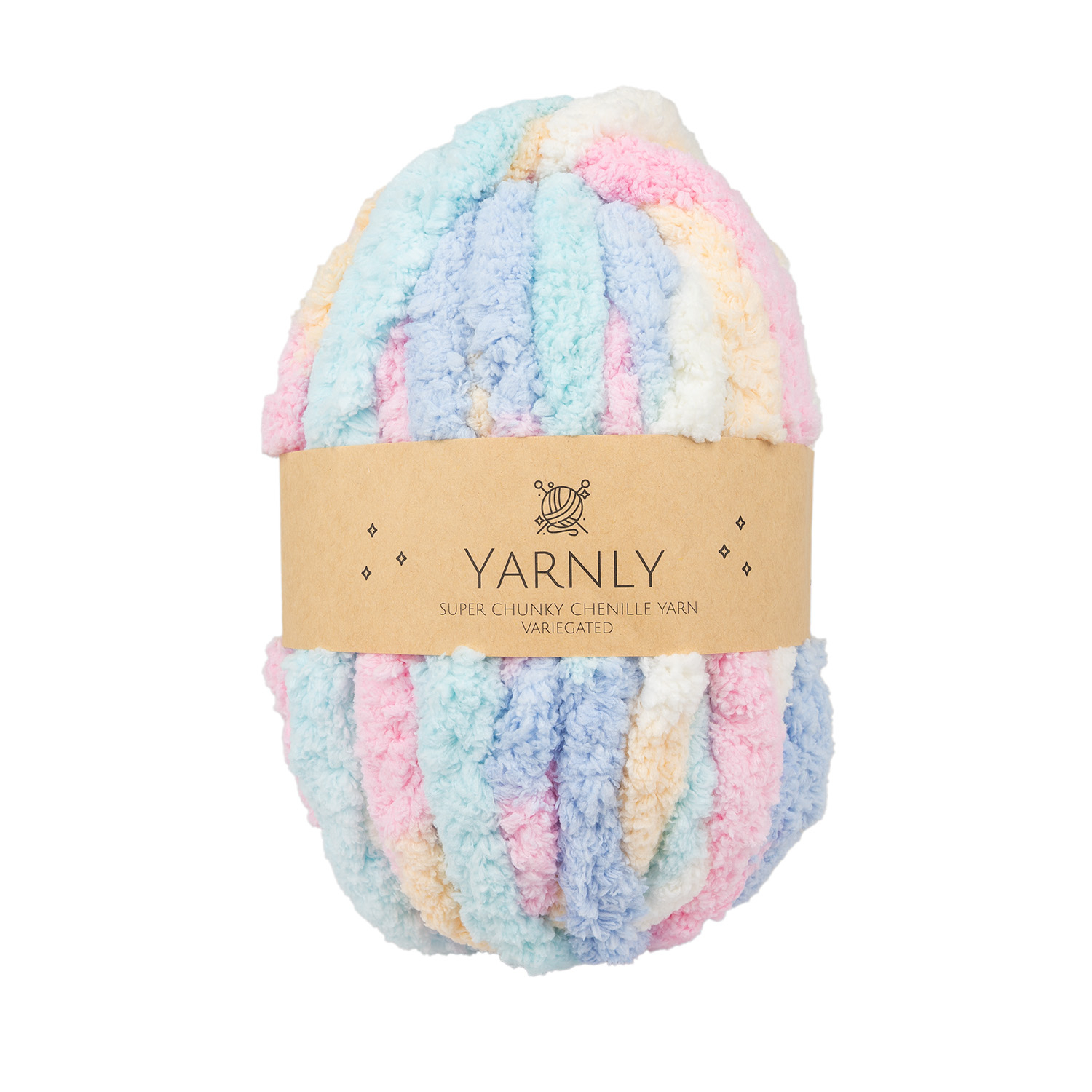 Fine Rivet Tool Super Chunky Chenille Variegated Yarn Pastel 245g Per Ball x 2 Ball 27m ...