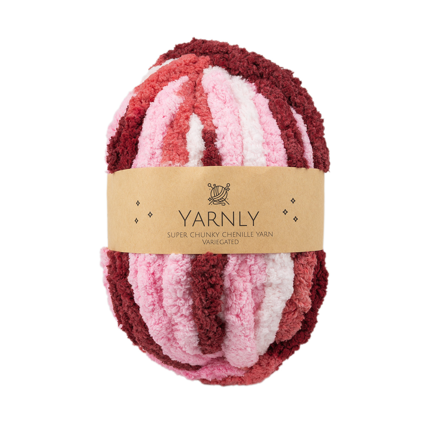 Fine Rivet Tool Super Chunky Chenille Variegated Yarn Pink 245g Per Ball x 2 Ball 27m ...