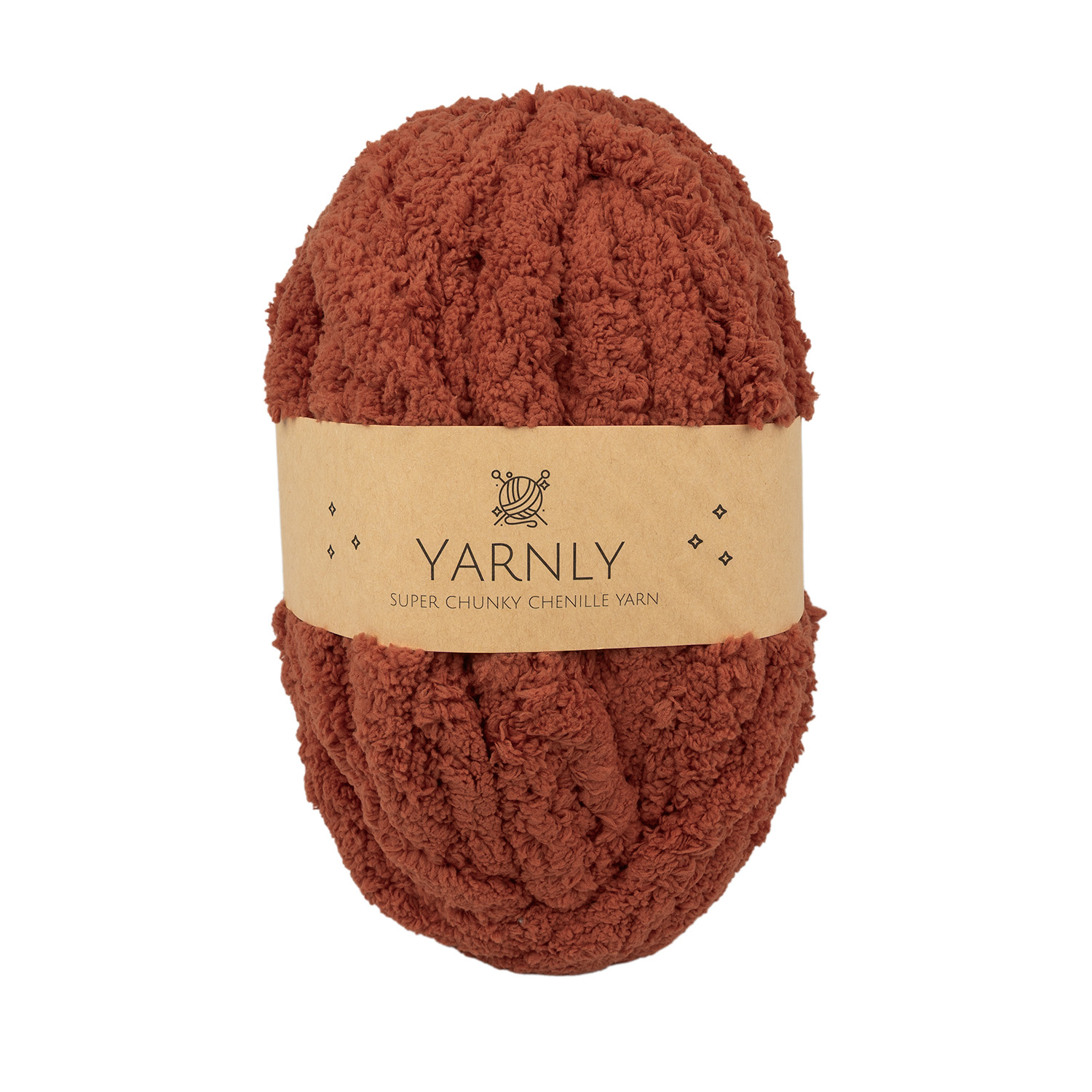 Fine Rivet Tool Super Chunky Chenille Yarn Rust 245g Per Ball x 2 Ball Per Pack 27m YN ...
