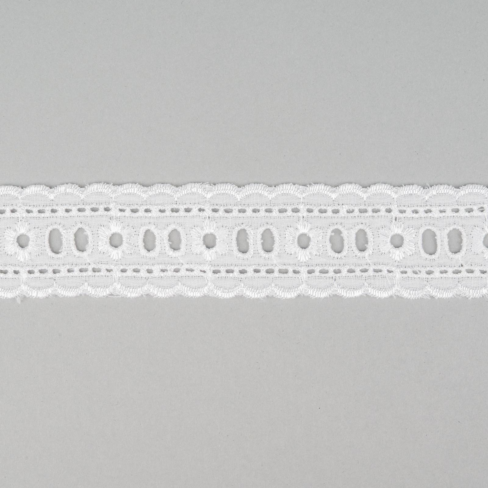 Broderie Anglaise Ribbon Slot White 32mm x 54.8m TC8096 wholesale lace