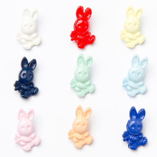Bunny Rabbit Shape Buttons 100 Piece Bag CN36