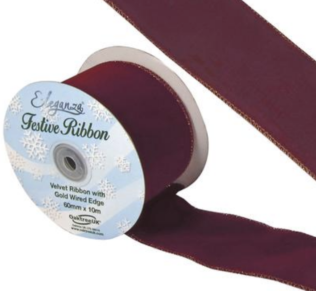 Wired Velvet Ribbon 100mm x 10m OTWV100