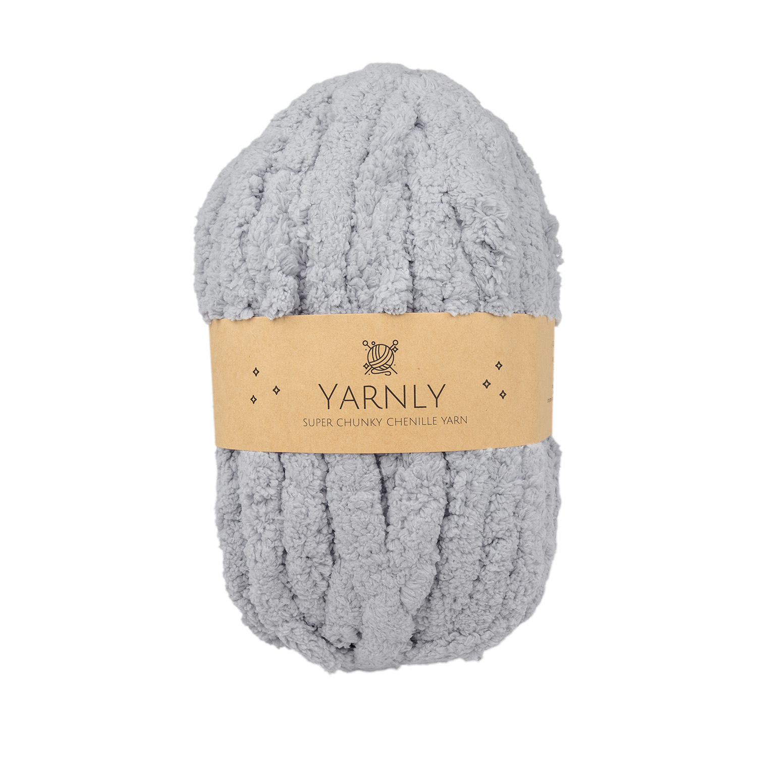 Fine Rivet Tool Super Chunky Chenille Yarn Grey 245g Per Ball x 2 Balls Per Pack 27m YN ...