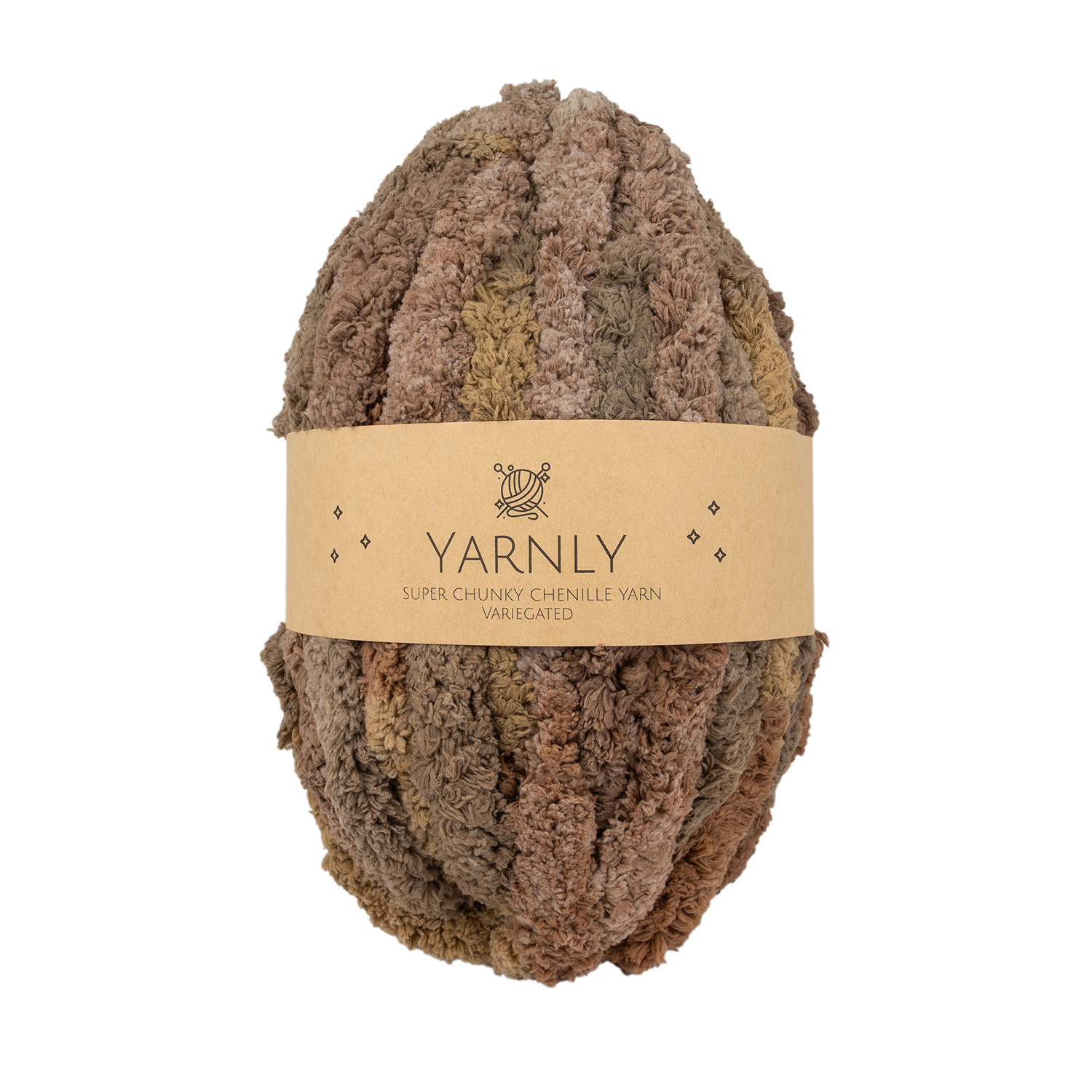 Fine Rivet Tool Super Chunky Chenille Variegated Yarn Beige 245g Per Ball x 2 Ball 27m ...