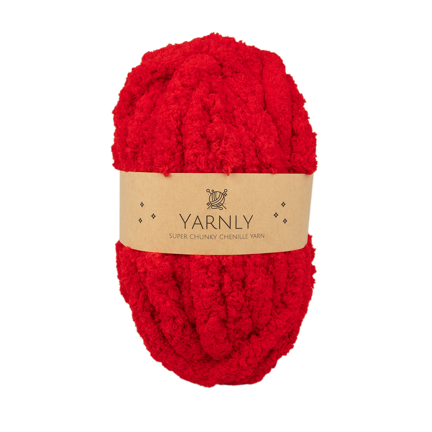 Fine Rivet Tool Super Chunky Chenille Yarn Red 245g Per Ball x 2 Ball Per Pack 27m YN ...