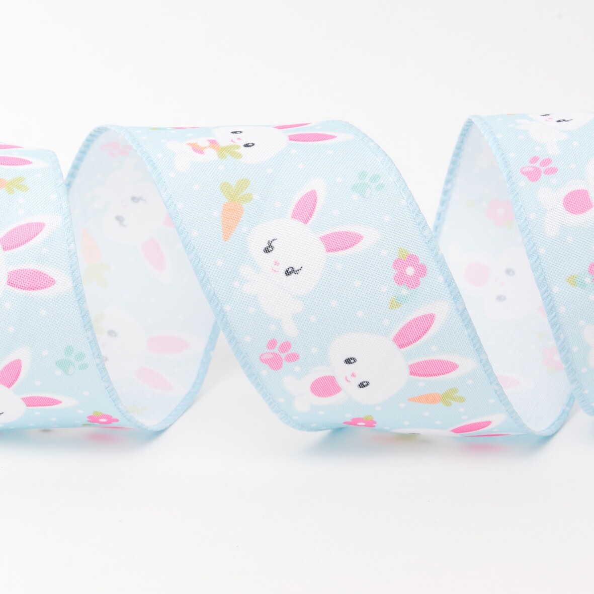 Wired Easter Bunny Carrot Ribbon 63mm x 10y HRBW032-63-01