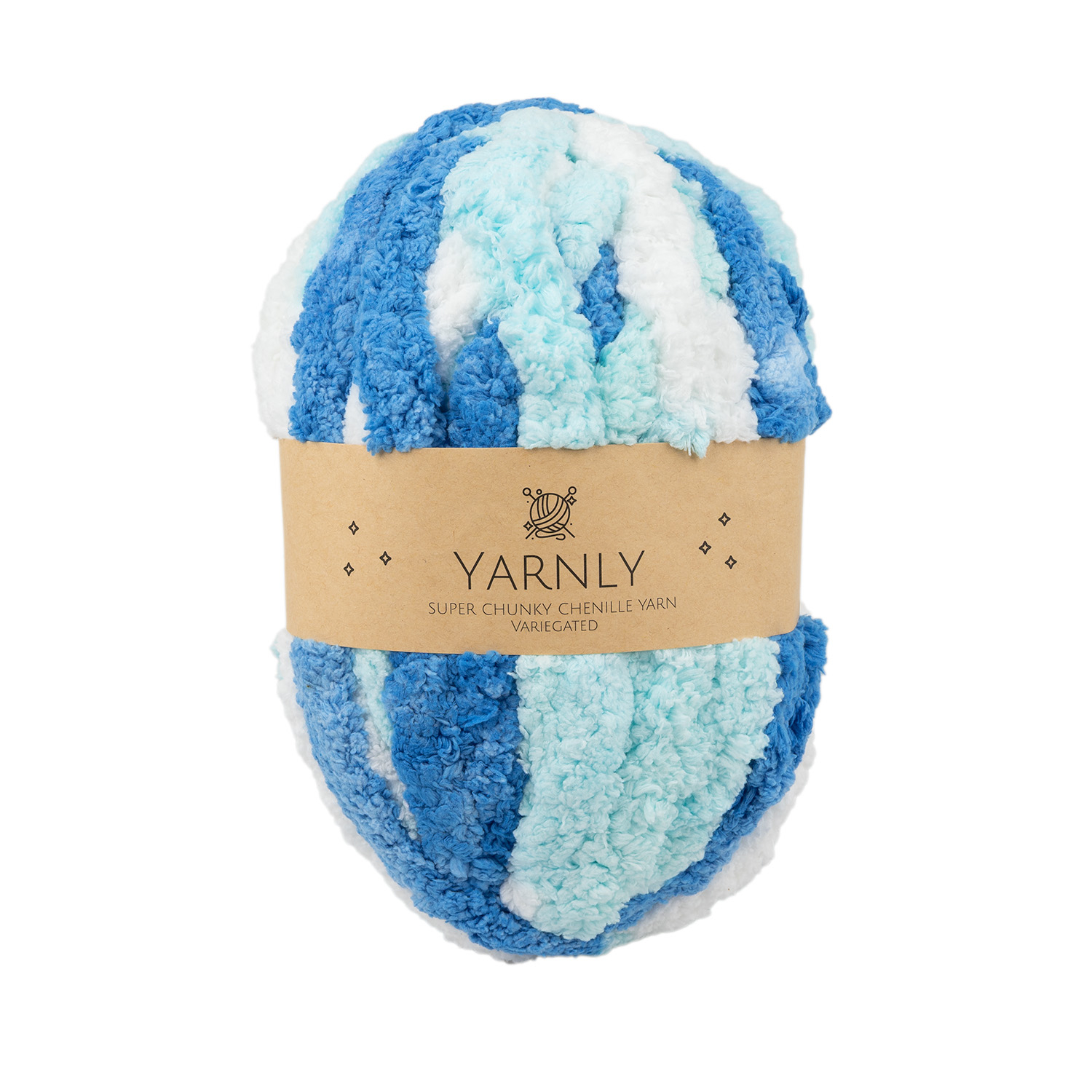 Fine Rivet Tool Super Chunky Chenille Variegated Yarn Blue 245g Per Ball x 2 Ball 27m ...