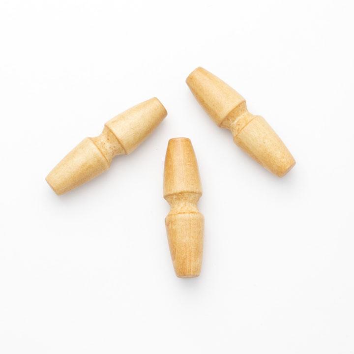 Grooved Wooden Toggles 35mm 50 Piece Bag CW2035