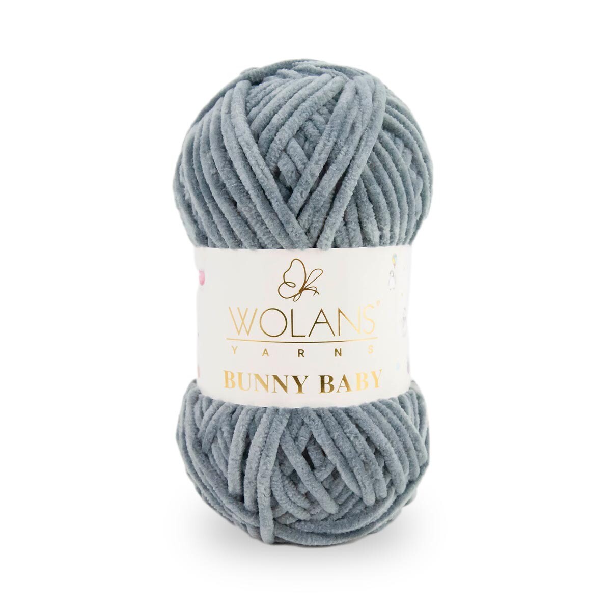 WY10009 Wolans Yarn Bunny Baby 100% Polyester 100g x 5 Balls Grey Wolans