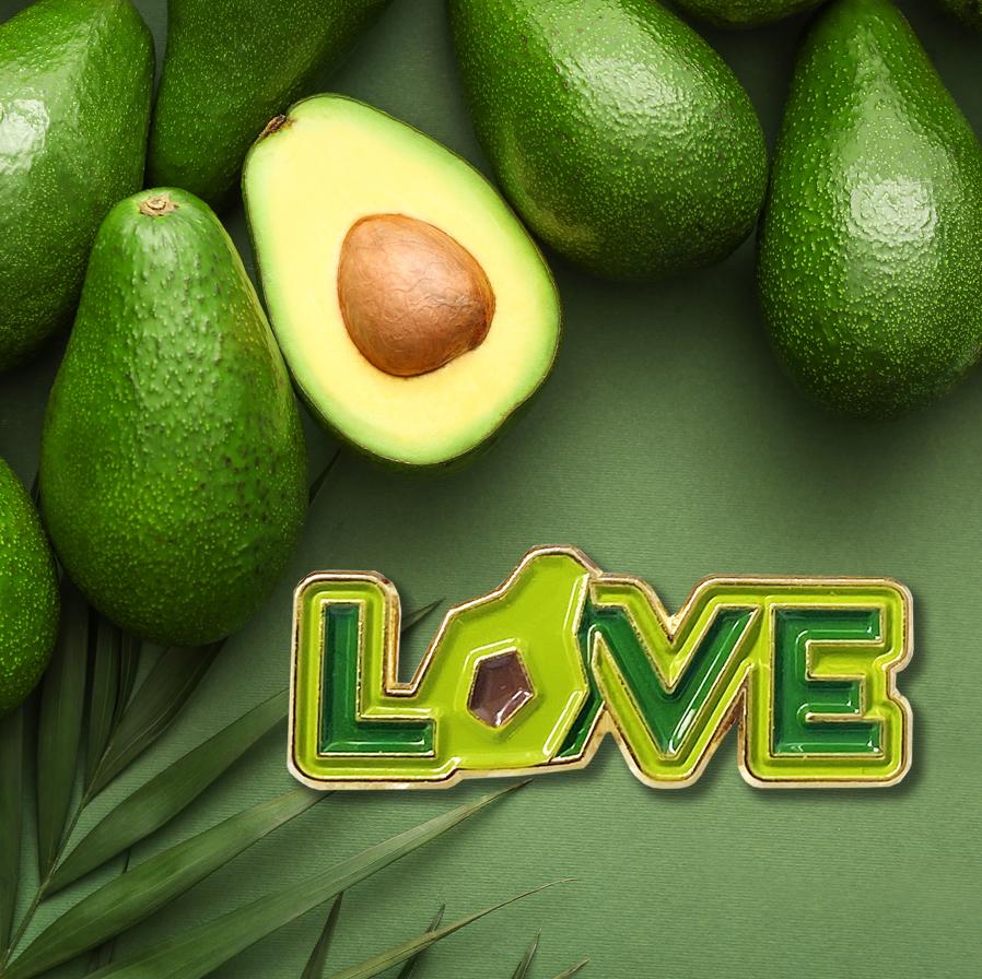 Love Avocado Soft Enamel Badges