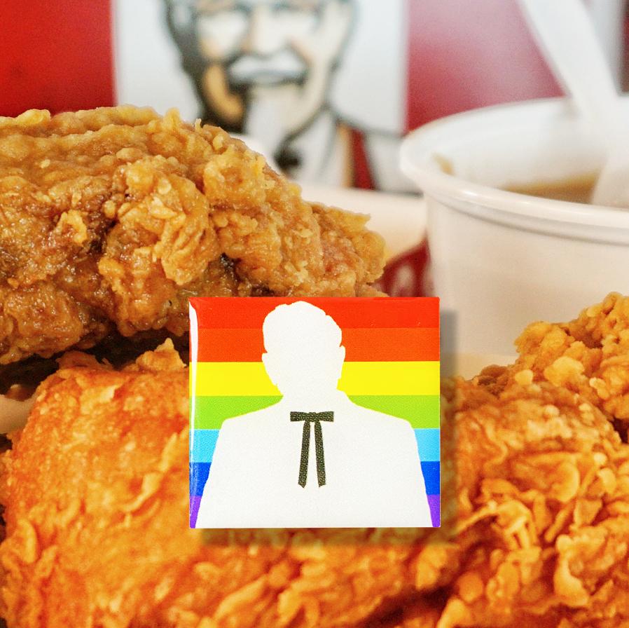 KFC printed badge