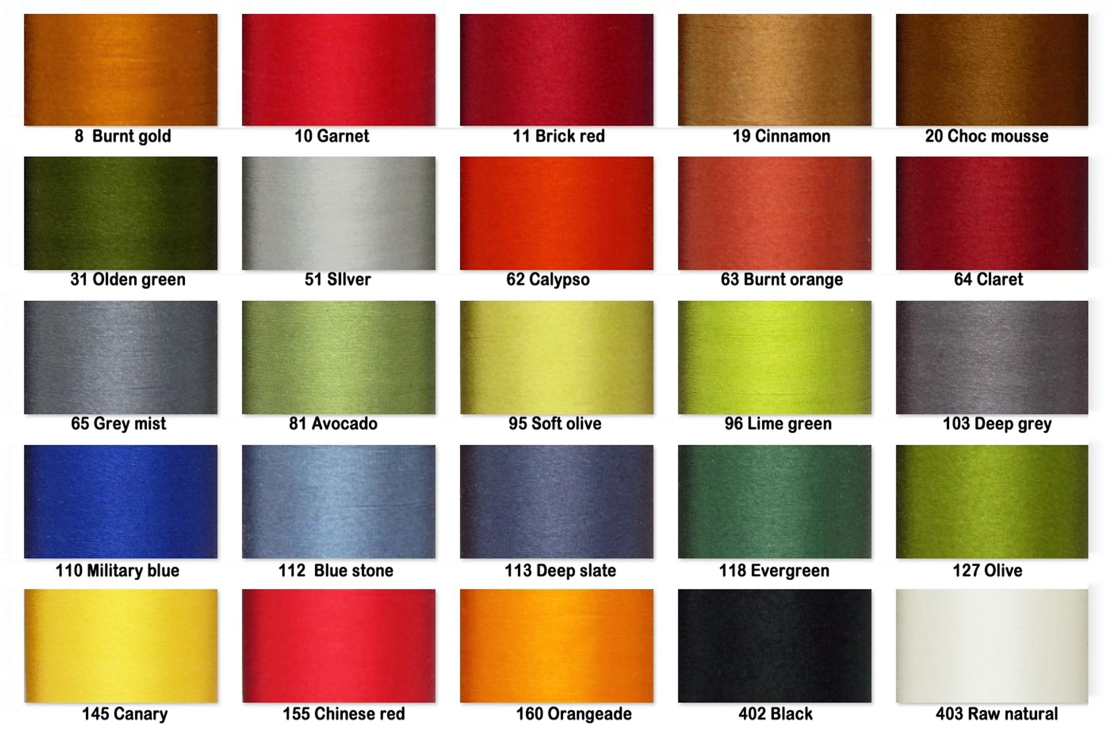 Tire 50wt silk thread  colours