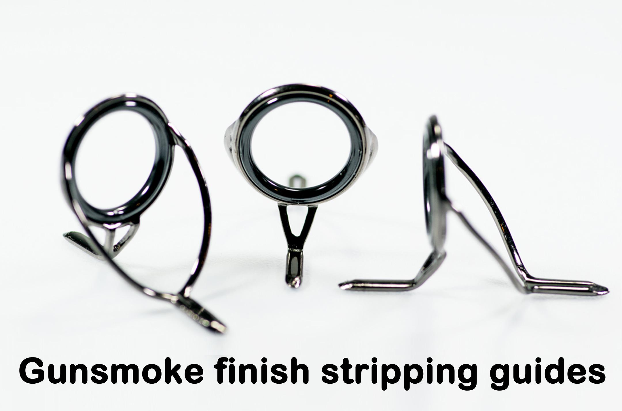 Smoky gunsmoke finish fly rod stripping guides