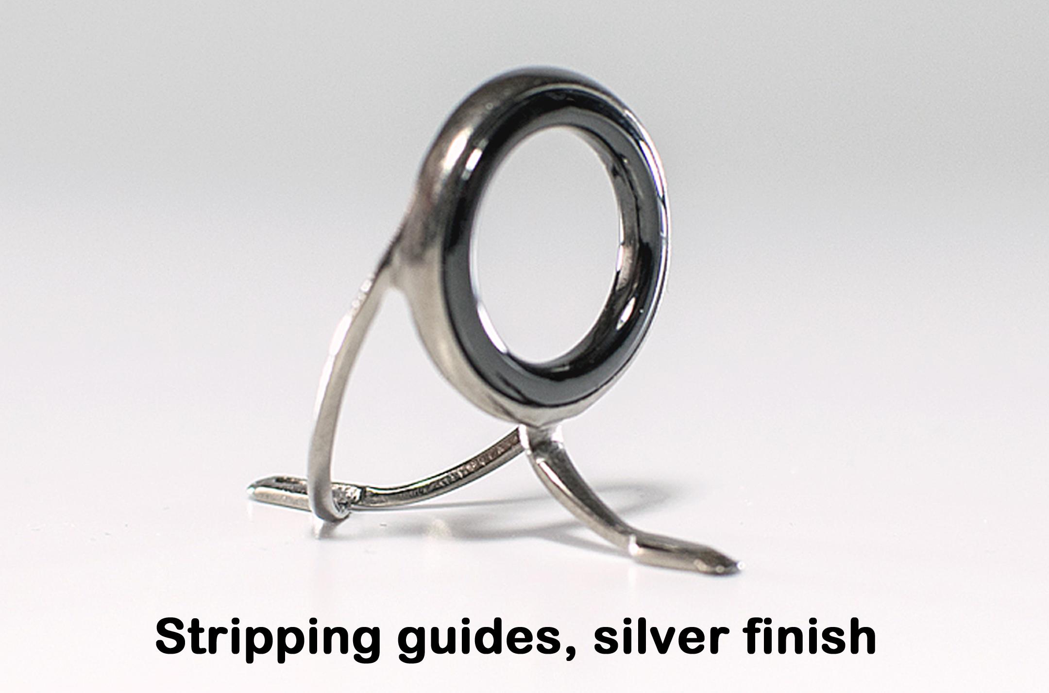 Silver chrome fly rod stripping guides