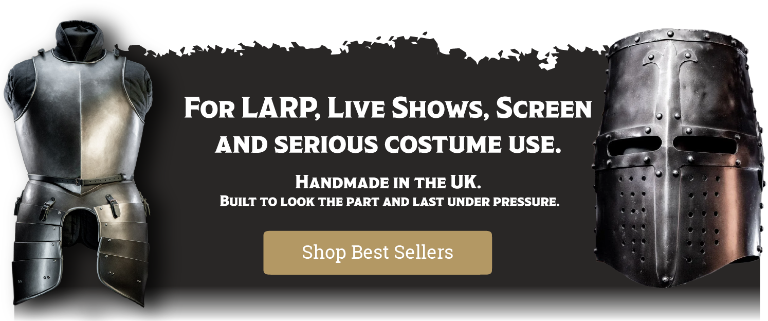 For LARP, live shows, screen and serious costume use. Handmade in the UK. Built to look the part and last under pressure.