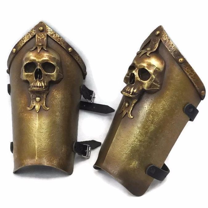Skull design larp bracers