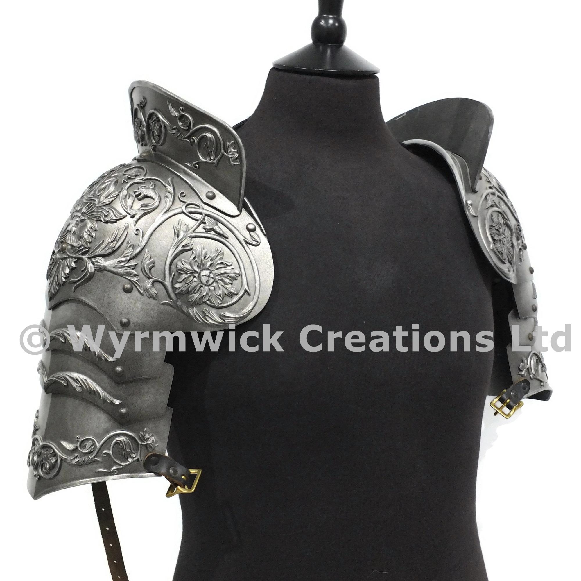 negroli style larp shoulder armour