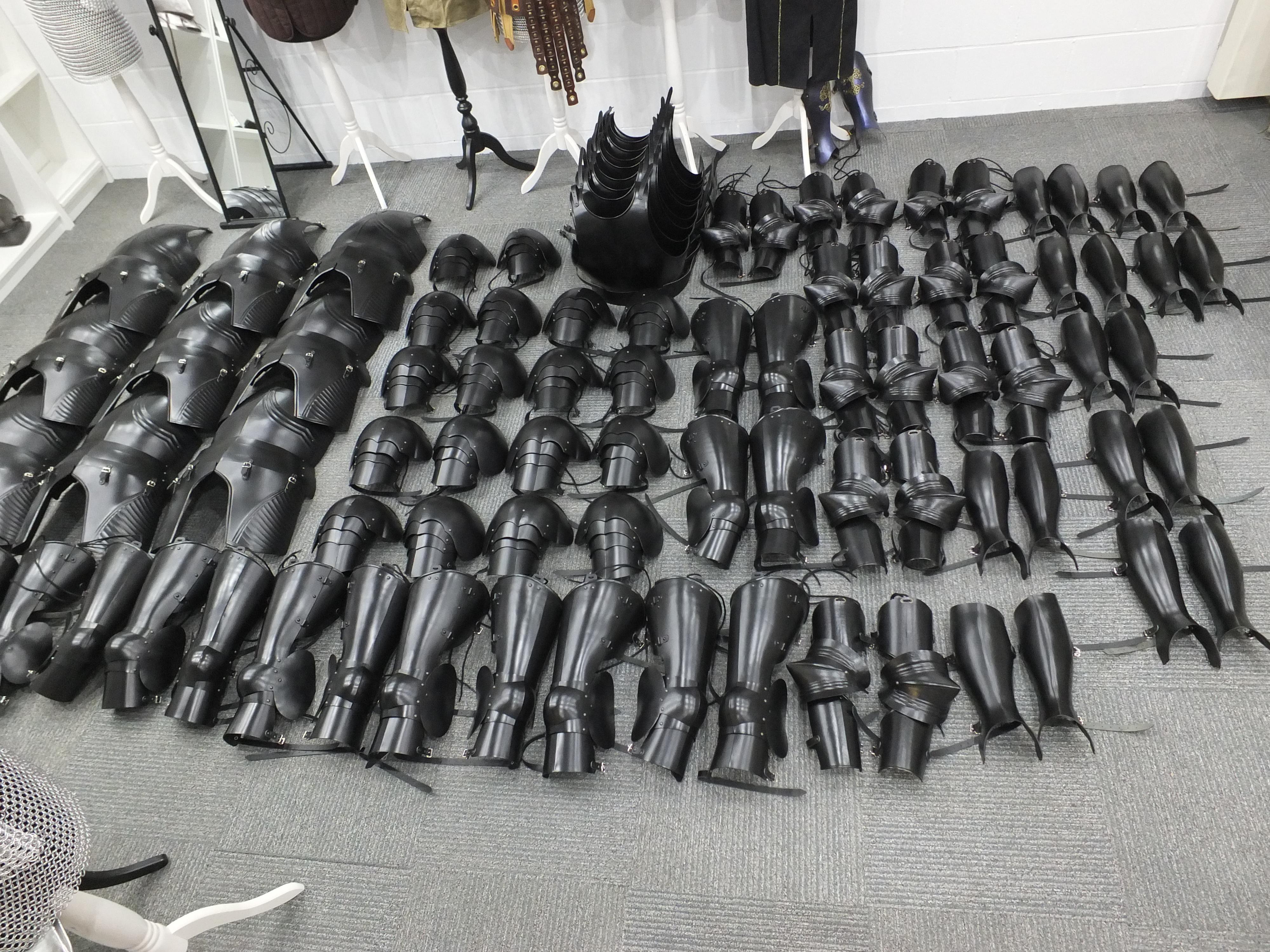 Gothic armour sets for a film production