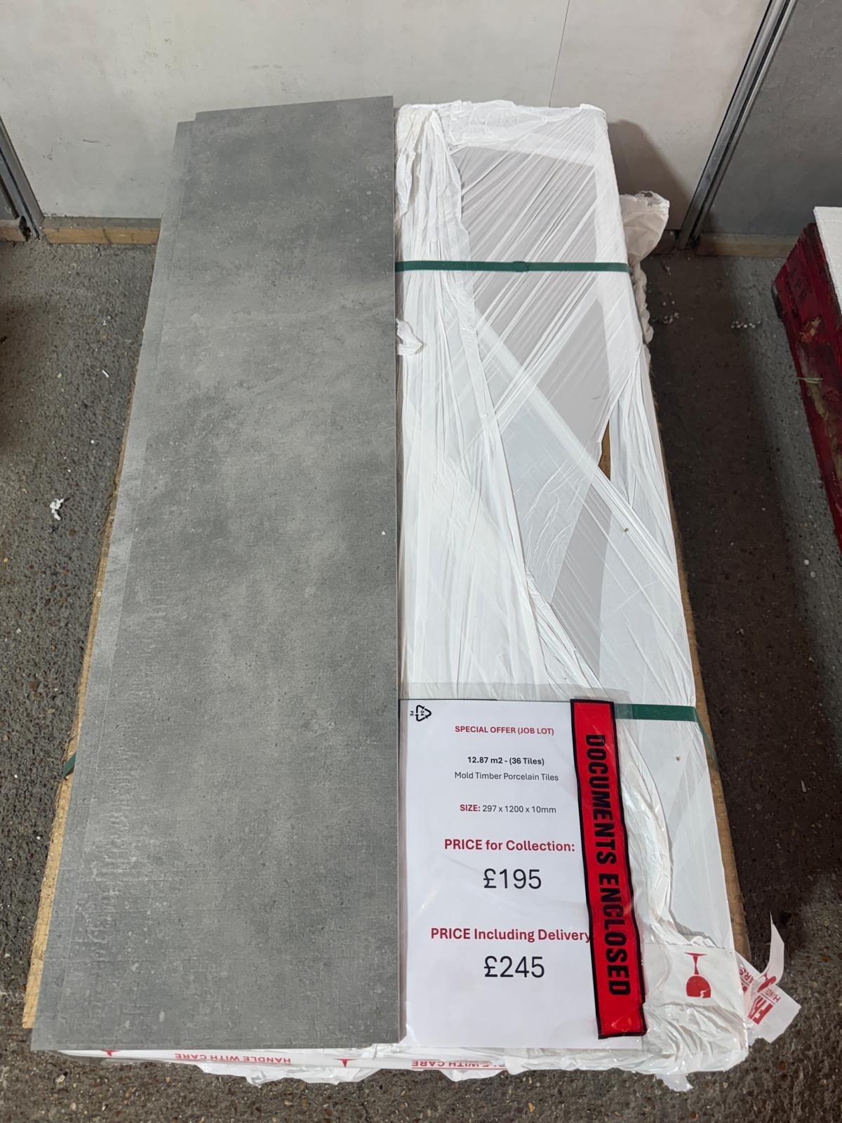 13 m2  - Mold Timber Grey Porcelain (Matt) - 297 x 1200 x 10mm (JOB LOT)