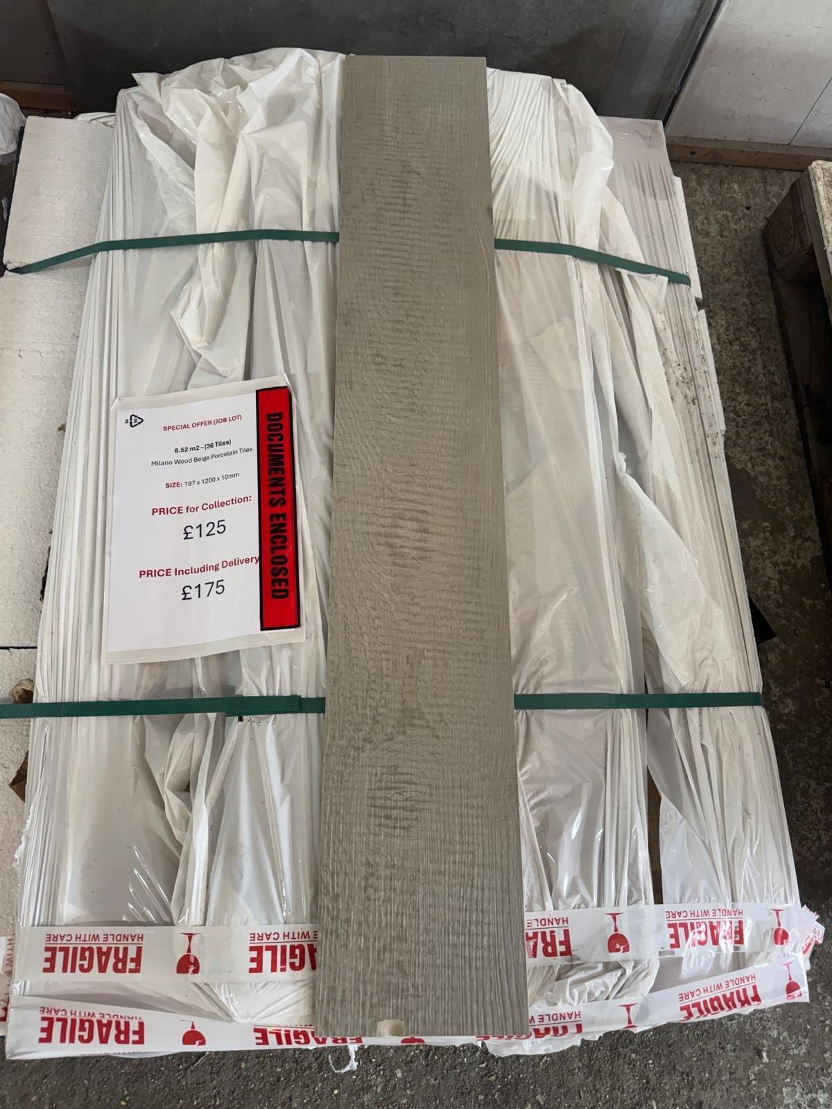 8 m2 - Milano Wood Effect Porcelain (Beige) - 197 x 1200 x 10mm (JOB LOT)