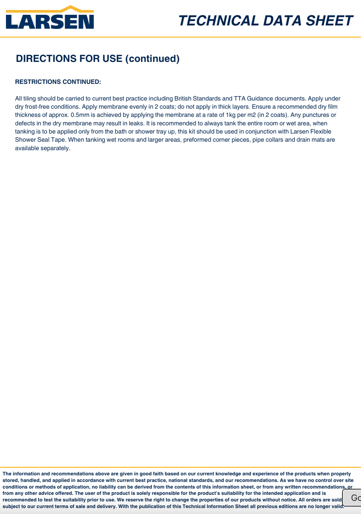 Larsen Waterproof Tanking Kit – Complete Wet Room & Shower ...