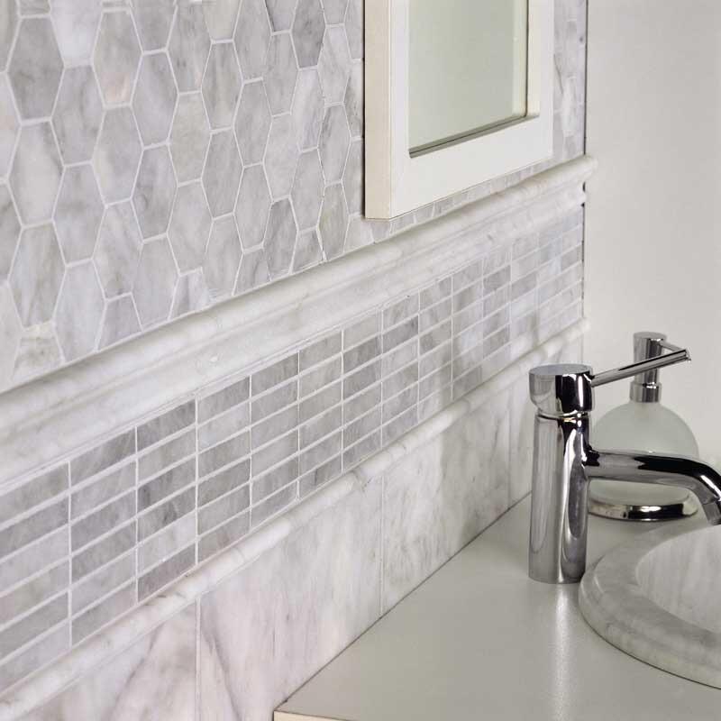 Calacatta Honed Marble Pencil & Moulding