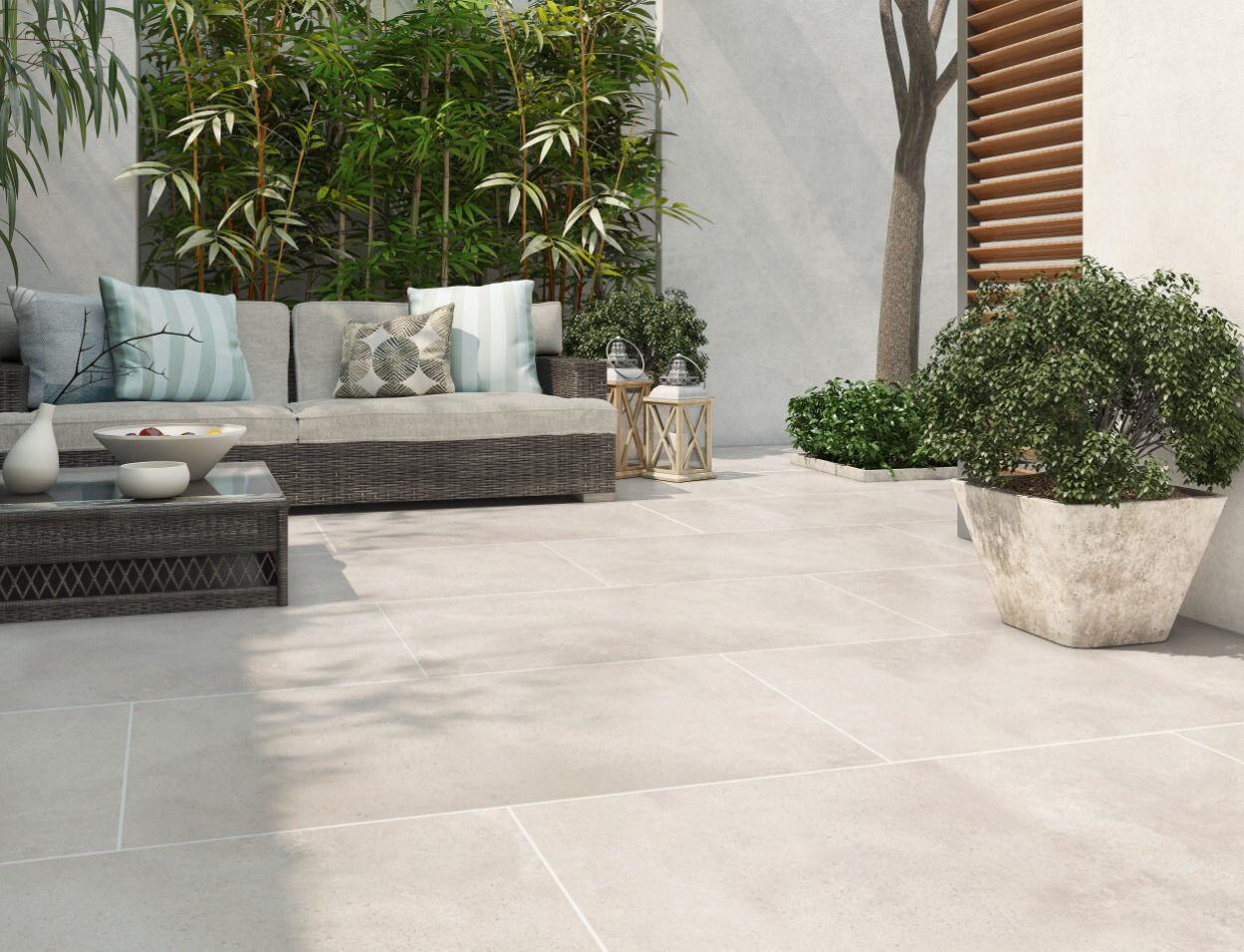 Newcastle White Matt Porcelain Paving Tiles