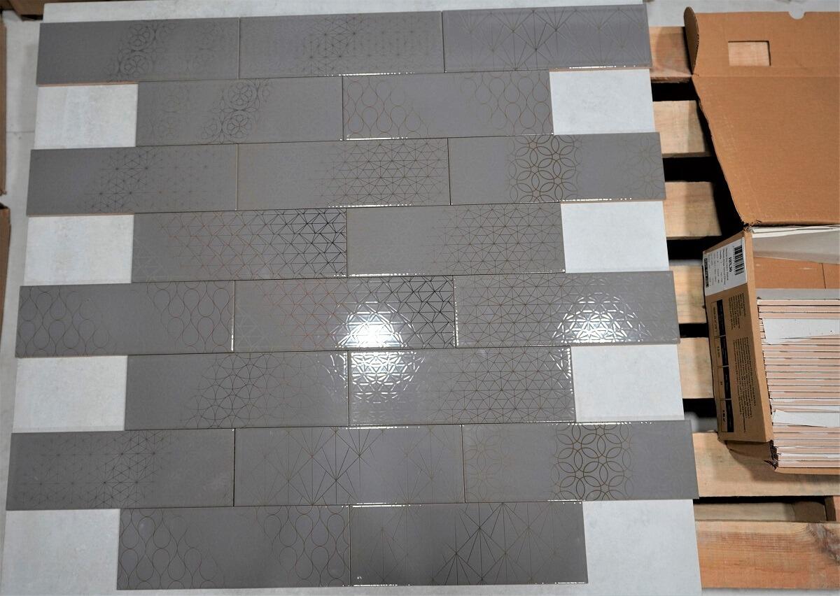 Sketch Taupe Metro Wall Tile (Glossy)