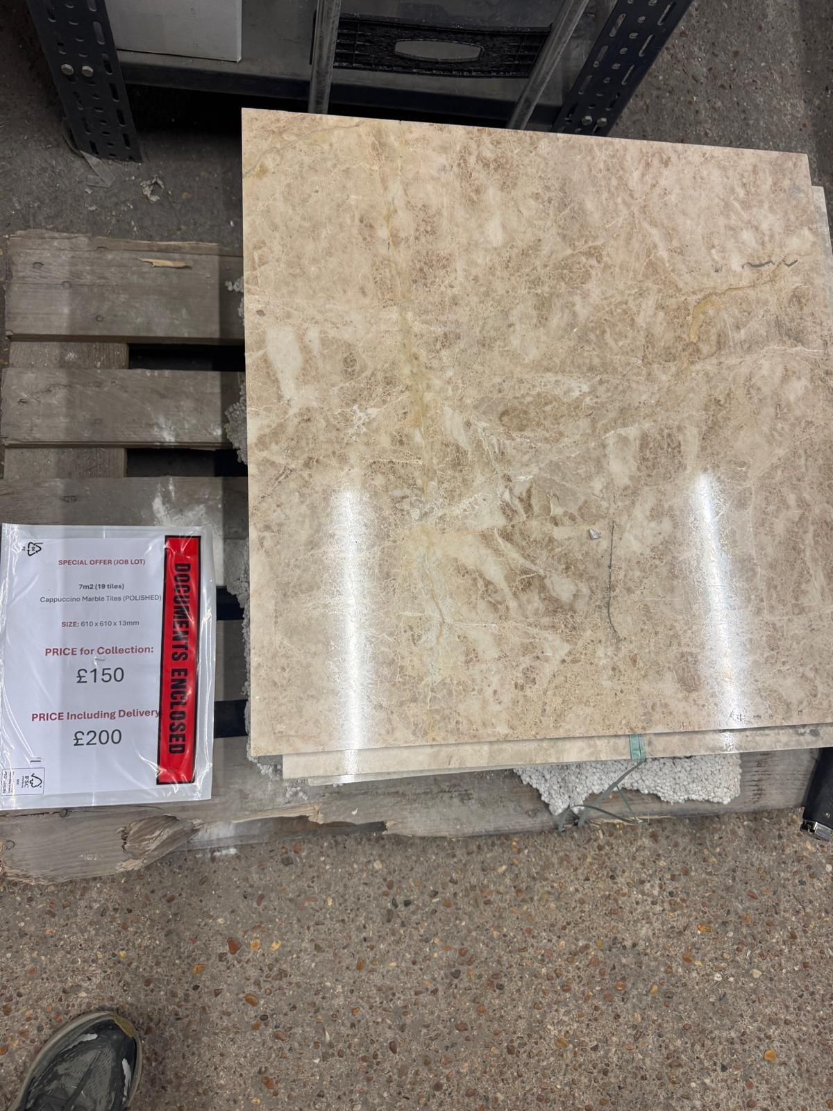 7m2 (19 tiles) - Cappuccino Marble Tiles (POLISHED)