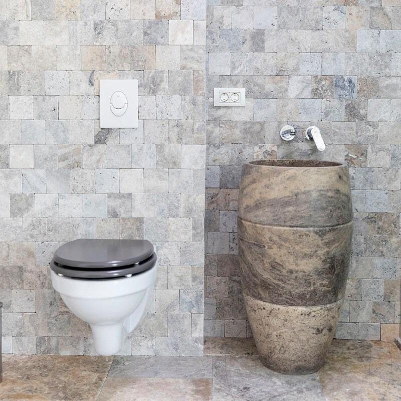Silver Travertine Tiles Tumbled