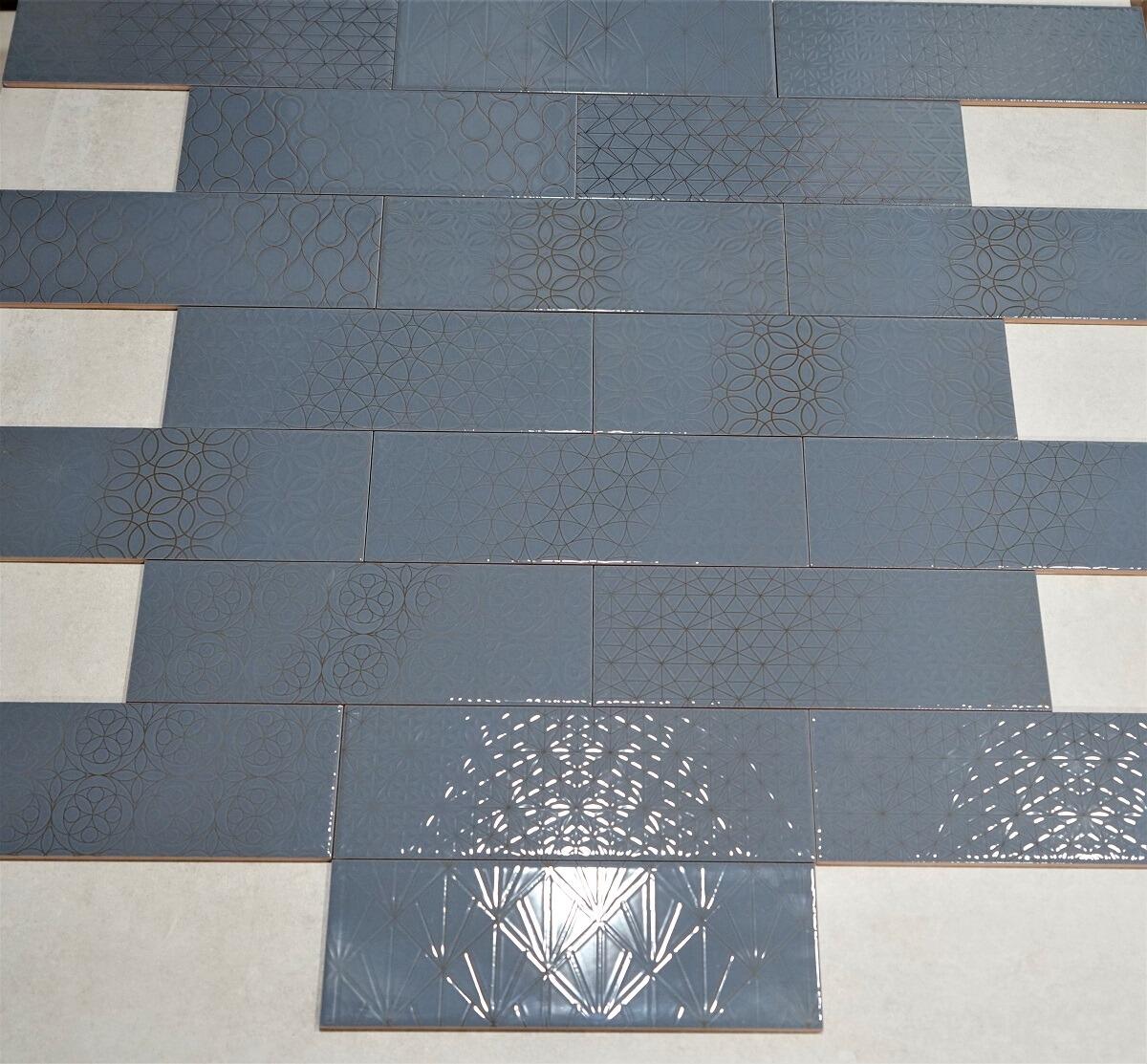 Sketch Smoke Metro Wall Tile (Glossy)