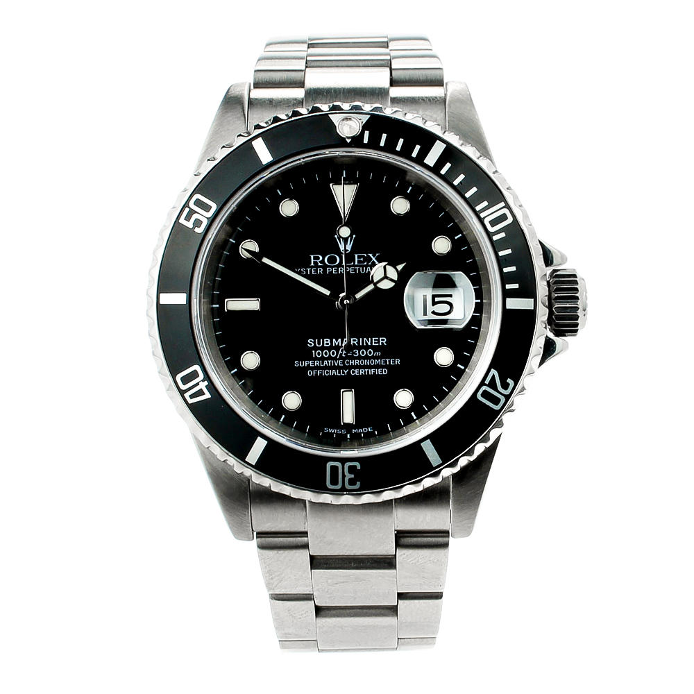 Pre Owned Rolex Submariner 16610 LV Black Dial - AllWatchMarket