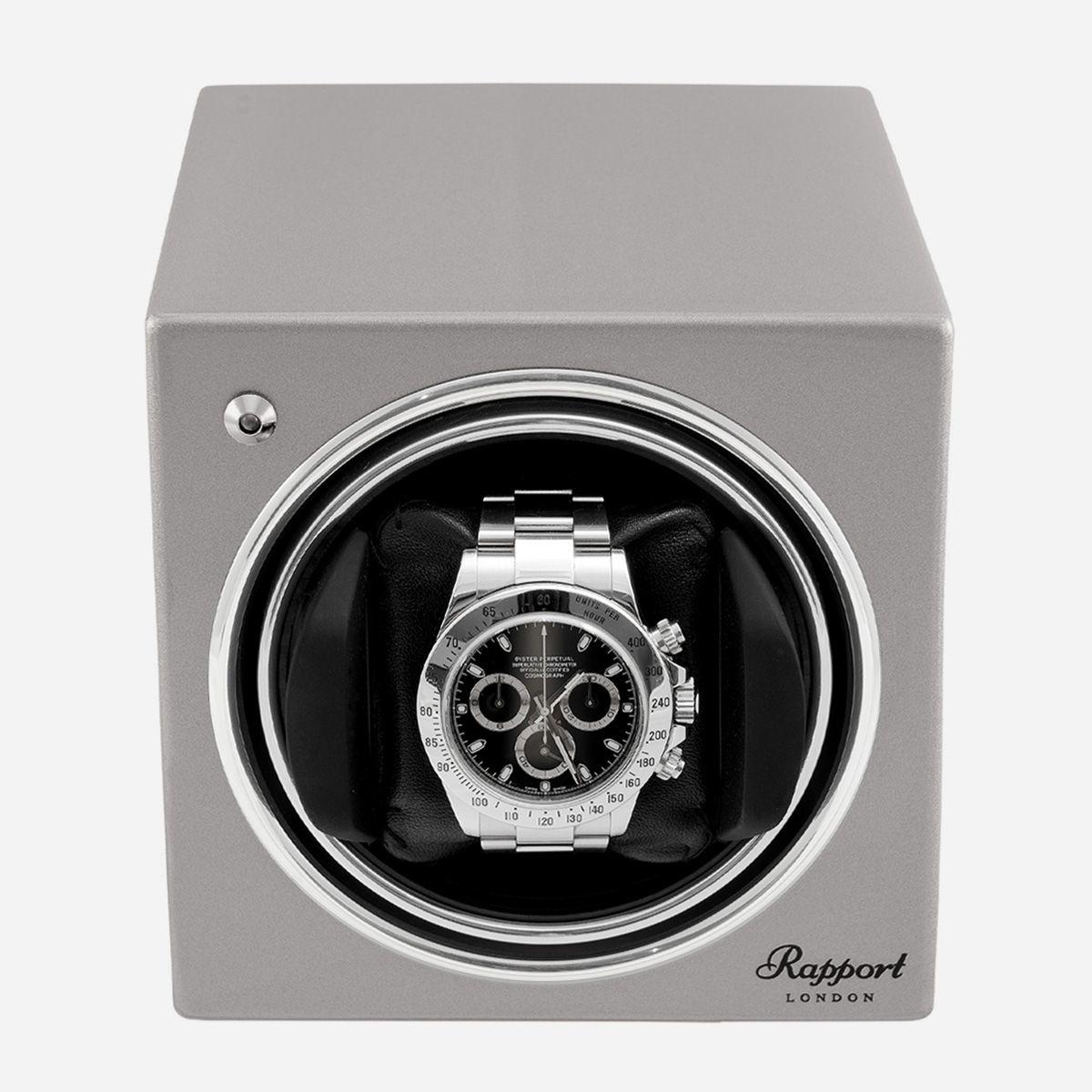 Evo Cube Watch Winder Platinum Silver Rapport
