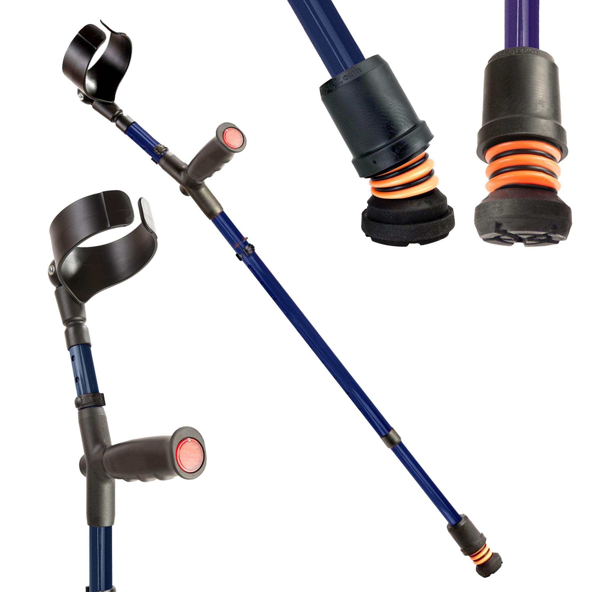 Flexyfoot Premium Closed Cuff Soft Grip Crutches - Double Adjustable Kent showroom