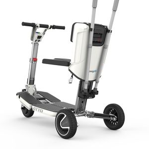 ATTO Uk cane crutches on an opened ATTO mobility scooter