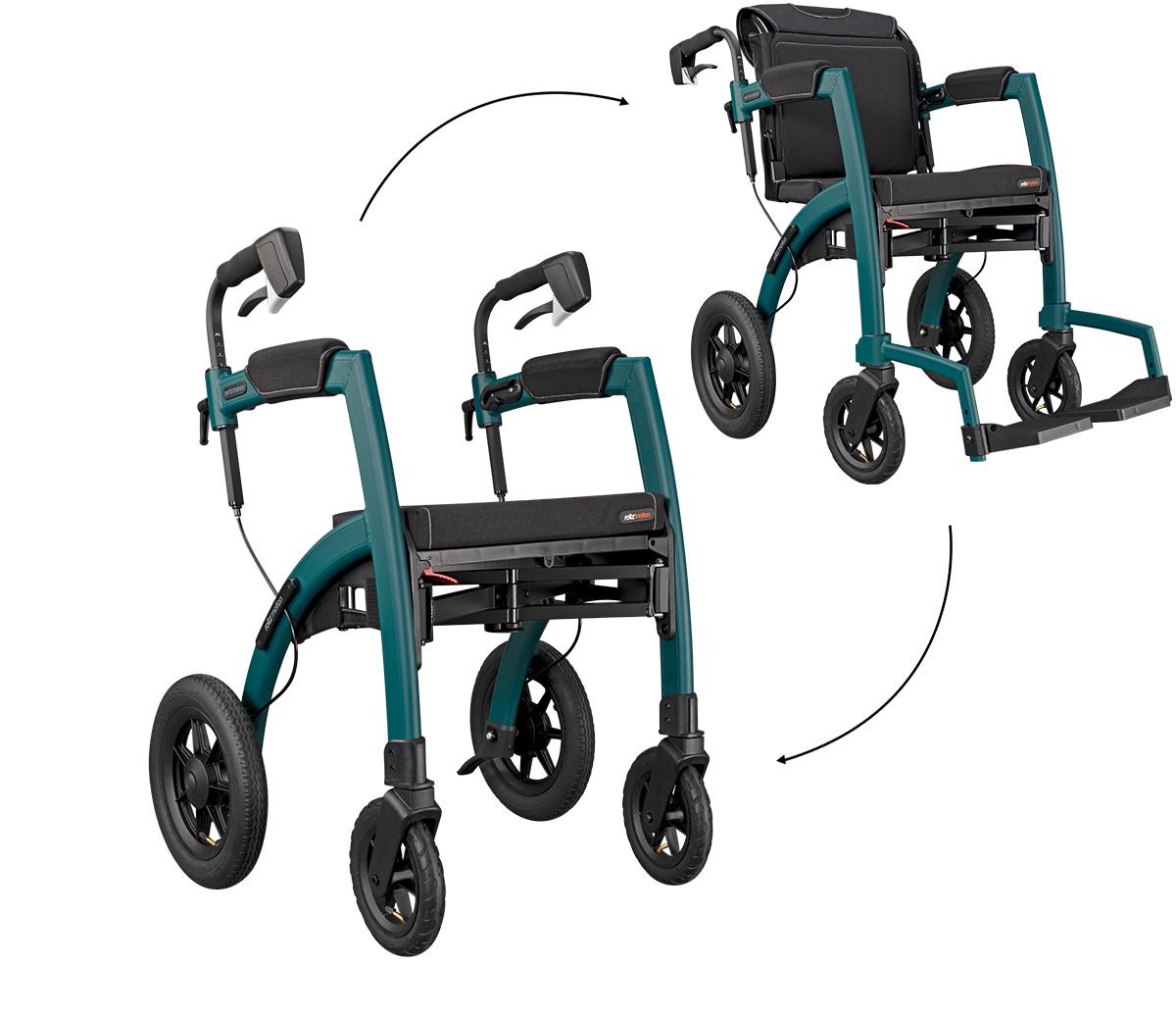 Rollz rollator wheelchair 2 in 1